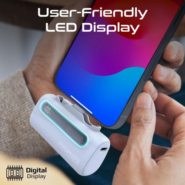Promate PowerUp-Duo 5000mAh 20W Dual-Connector Power Bank