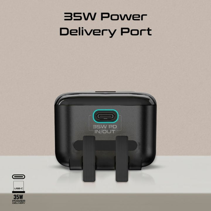 Promate Mavrix 10000mAh 35W Power Bank with Built-In Cables