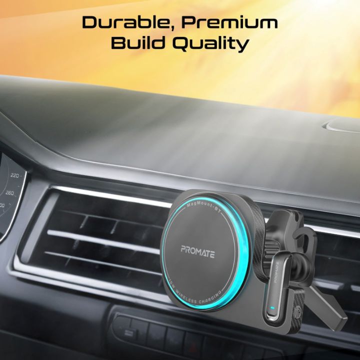 Promate MagMount-BT 15W Car Charger & ENC Earphone