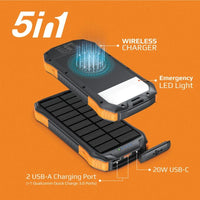 Promate SolarTank-10PDQi 10000mAh Solar Power Bank