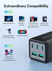 RAVPower PC1045 75W 5-Port GaN Desktop Charger