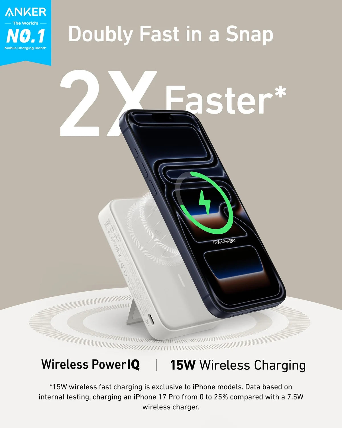 Anker A1654 MagGo 10K Magnetic Wireless Power Bank
