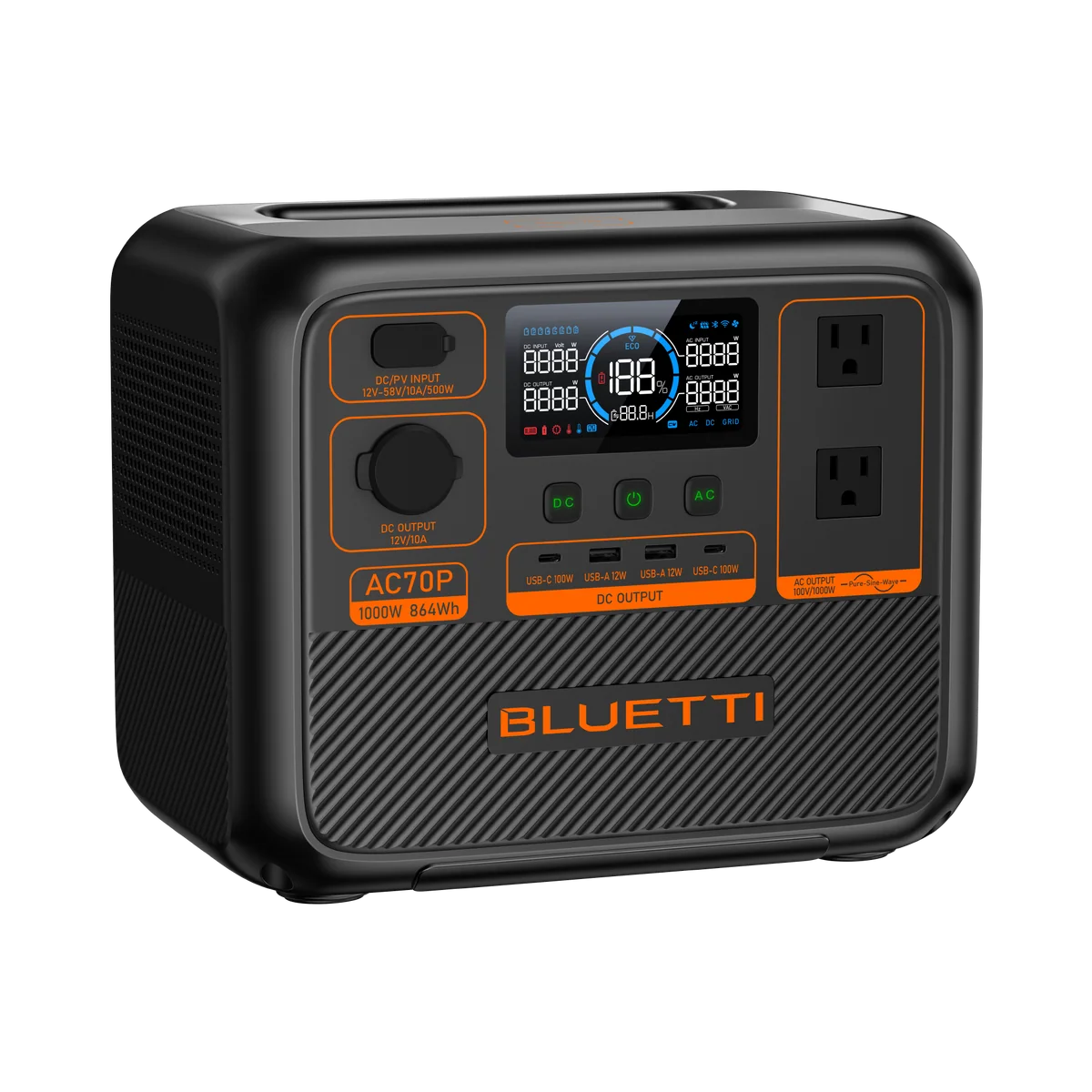 Bluetti Premium 80 AC70P 1000W 864Wh Portable Power Station
