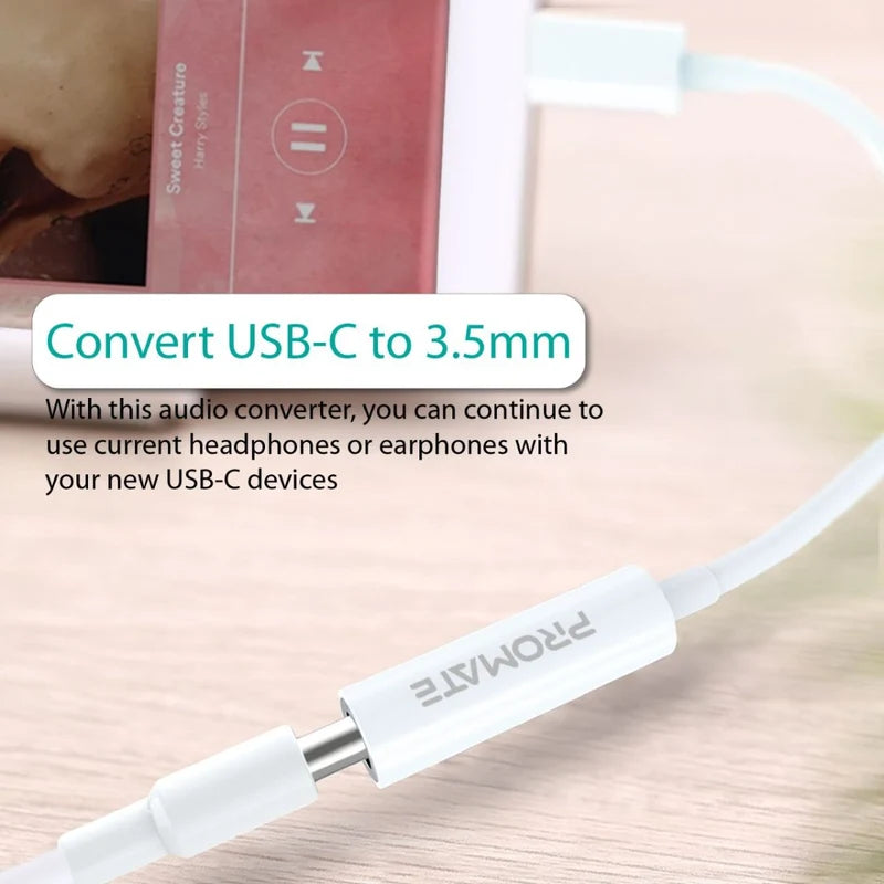 Promate AUXLink C USB C to 3.5mm AUX Adapter
