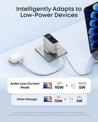Anker B1218 100W 3-Port GaN Charger with Smart Display + USB-C Cable