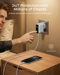 Anker B1218 100W 3-Port GaN Charger with Smart Display + USB-C Cable