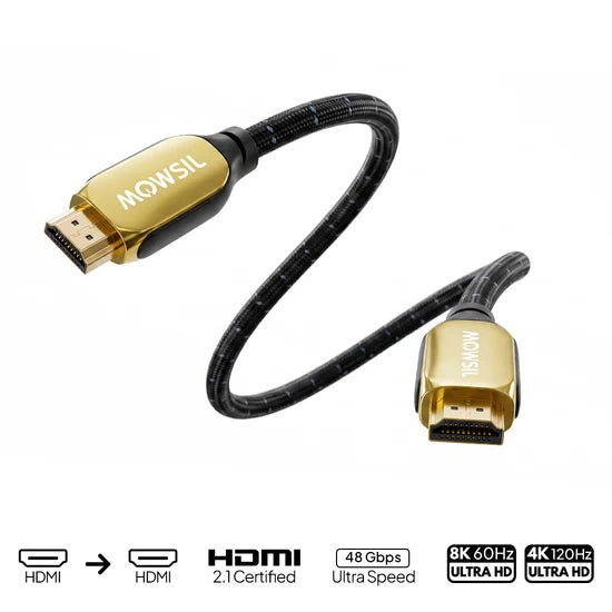 Mowsil 8K HDMI 2.1 Certified Cable – 48Gbps