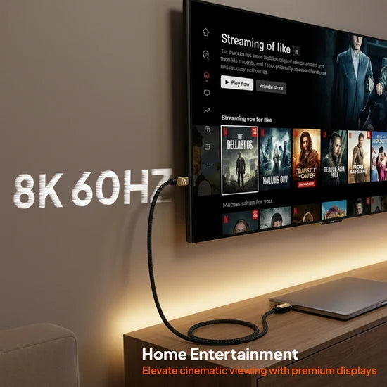 Mowsil 8K HDMI 2.1 Certified Cable – 48Gbps