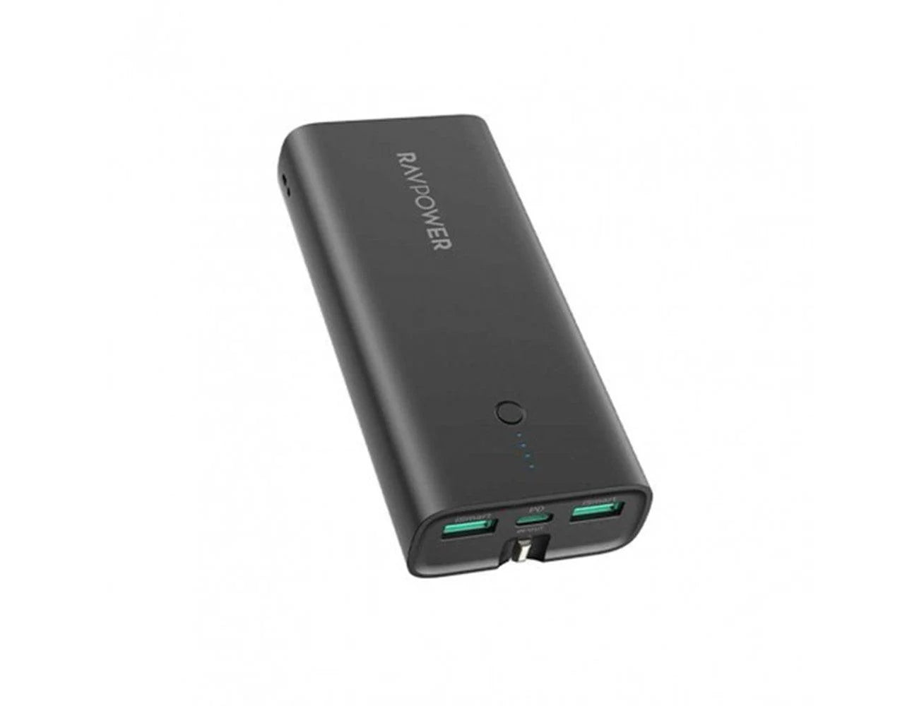 Ravpower 10000mAh 20W 3-Ports Power Bank With Wall Plug