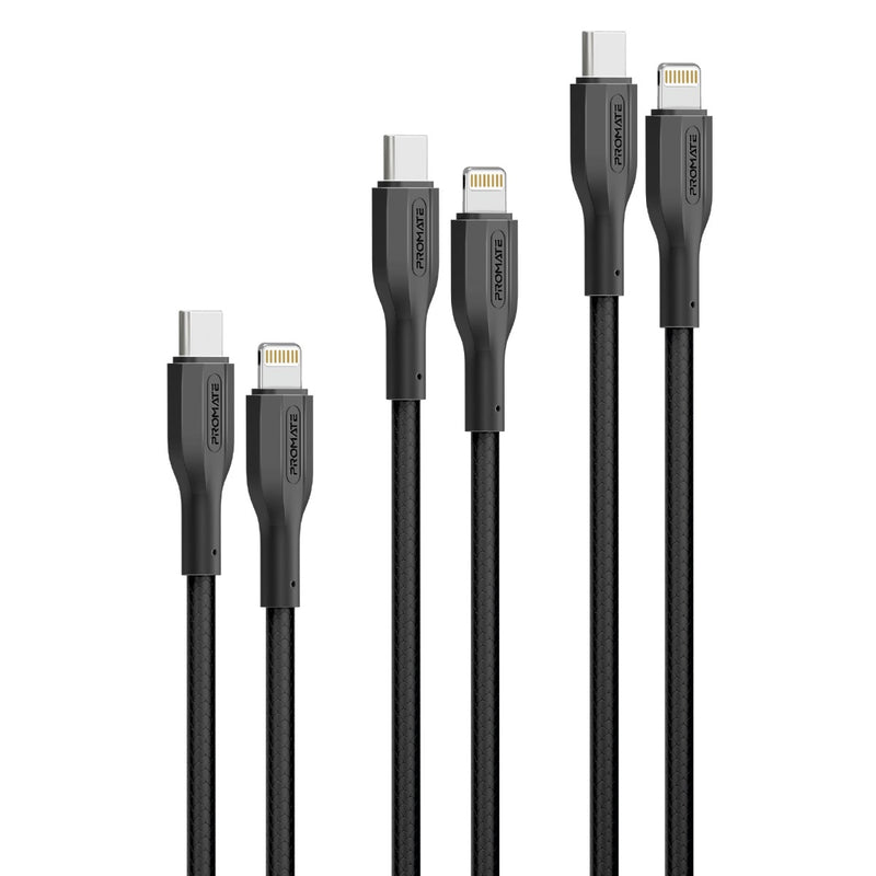Promate CableKit Ci 27W 3 Piece Lightning Cable Kit