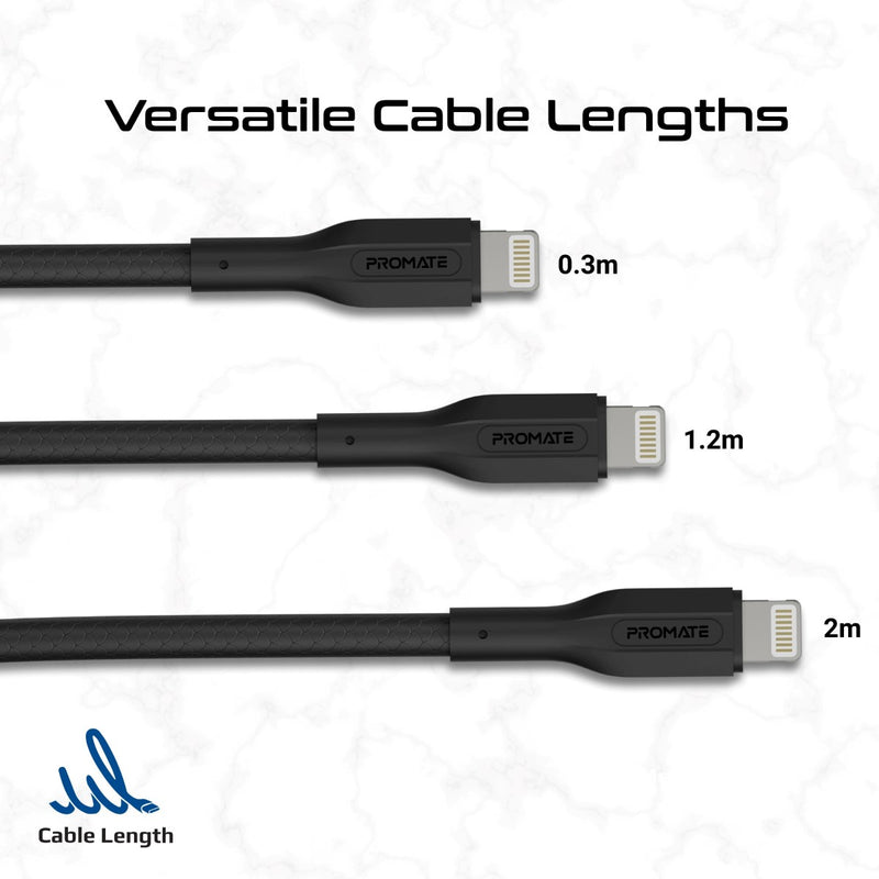 Promate CableKit Ci 27W 3 Piece Lightning Cable Kit