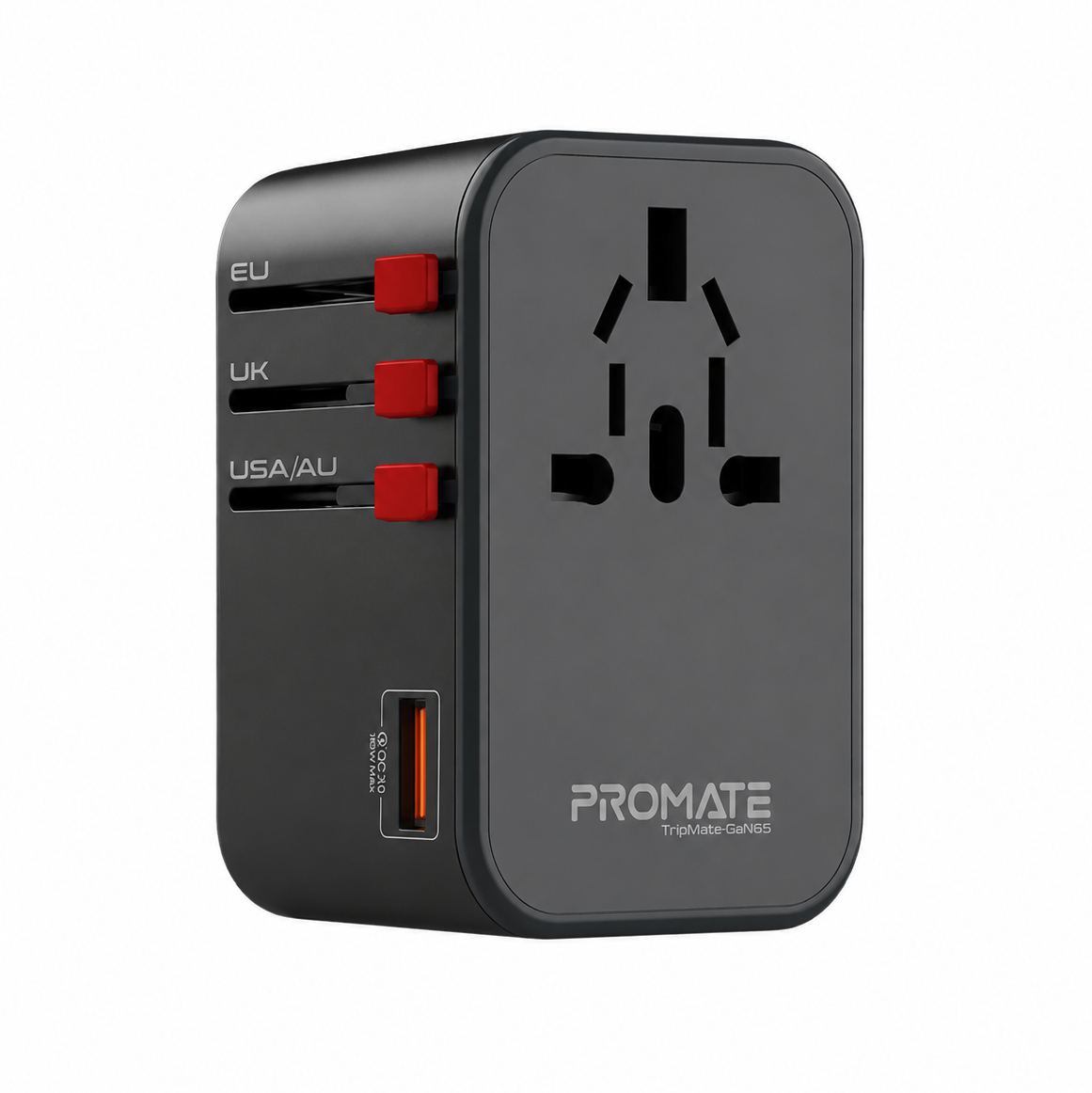 Promate TripMate GaN65 65W Travel Adapter