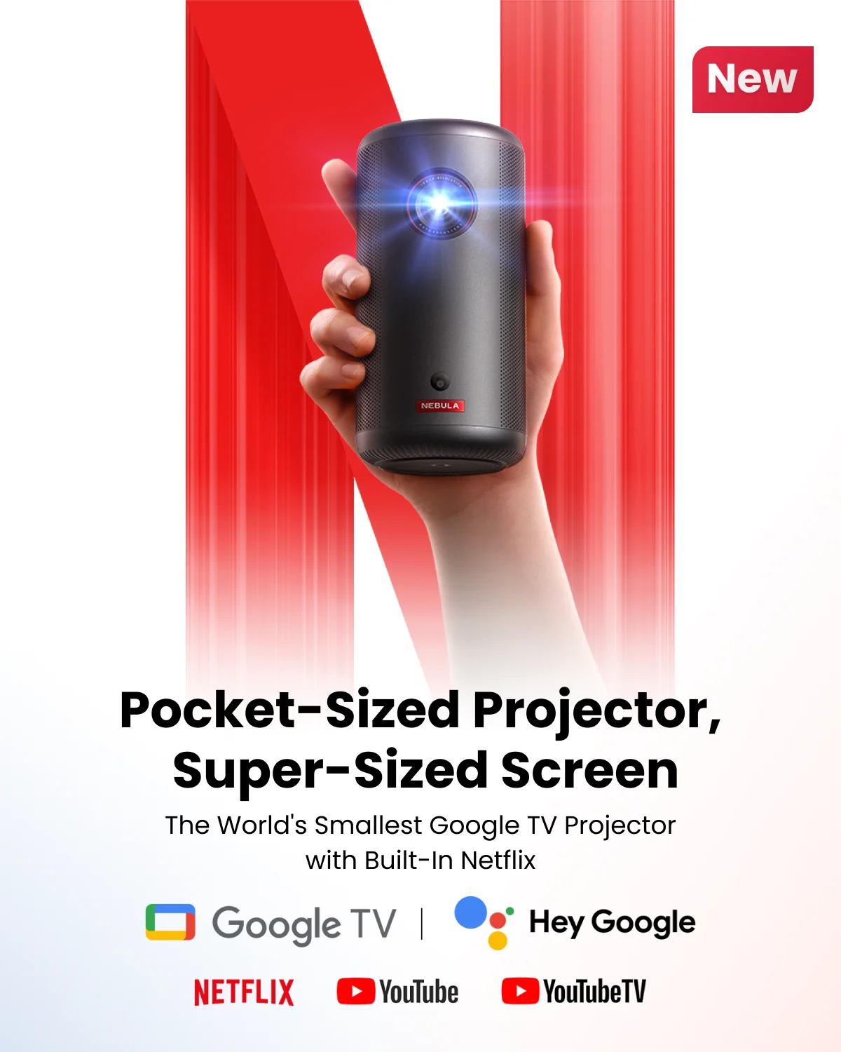 Nebula Capsule 3 1080p Google TV Portable Projector