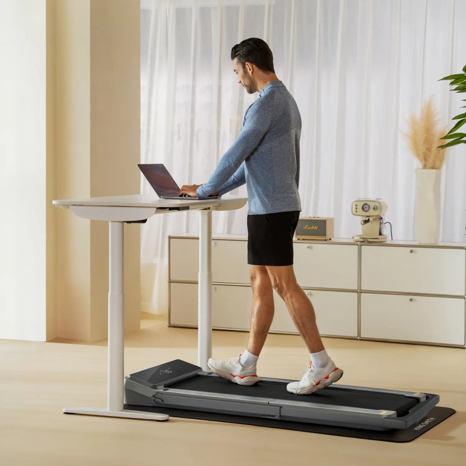 King Smith Foldable Walking Pad Z3 - 1 HP side view - Treadmill | Buy Online in Kuwait | Pro Sports Kuwait