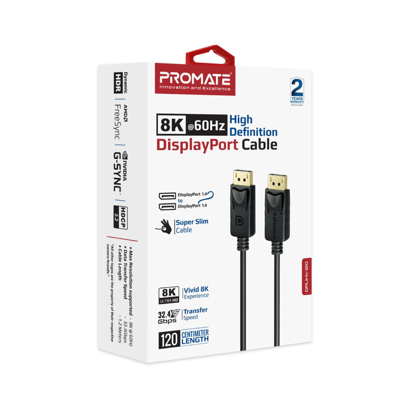 Promate DPLink DisplayPort 1.4 8K@60Hz Cable