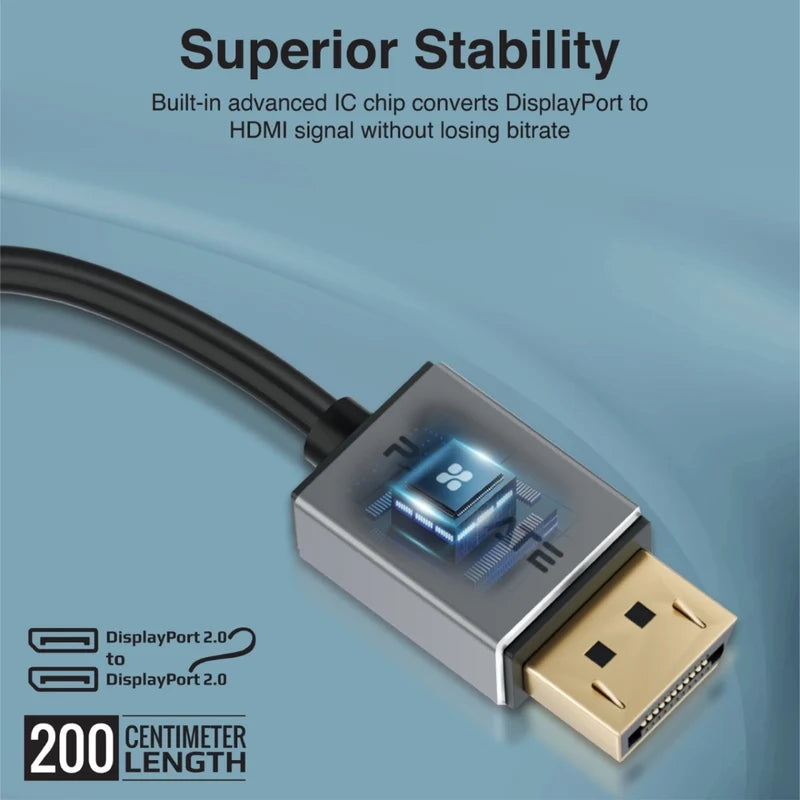 Promate DPLink-16K DisplayPort 2.0 16K@60Hz Cable 2M