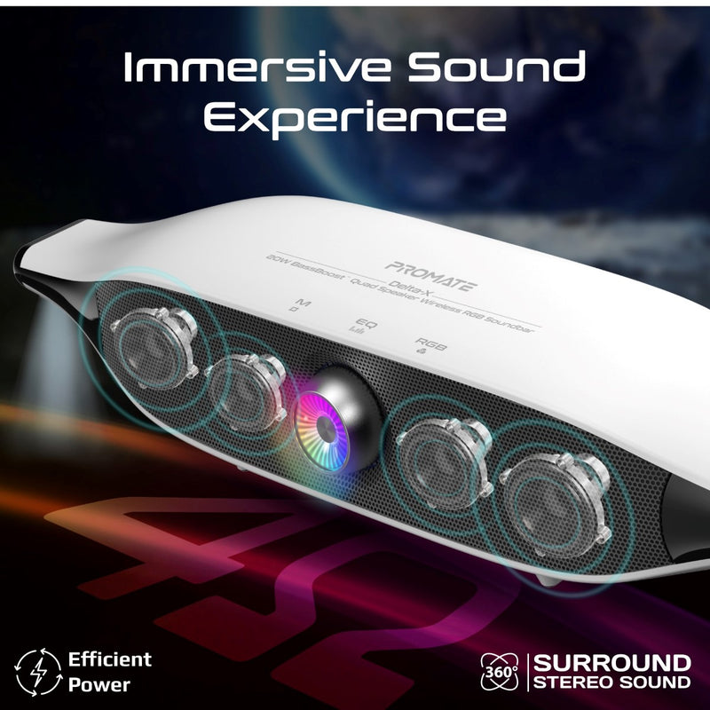 Promate Delta X 20W Wireless RGB Soundbar