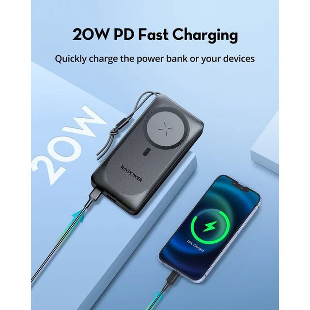 RAVPower RP-PB1214 20000mAh 15W PD Magnetic Wireless Power Bank