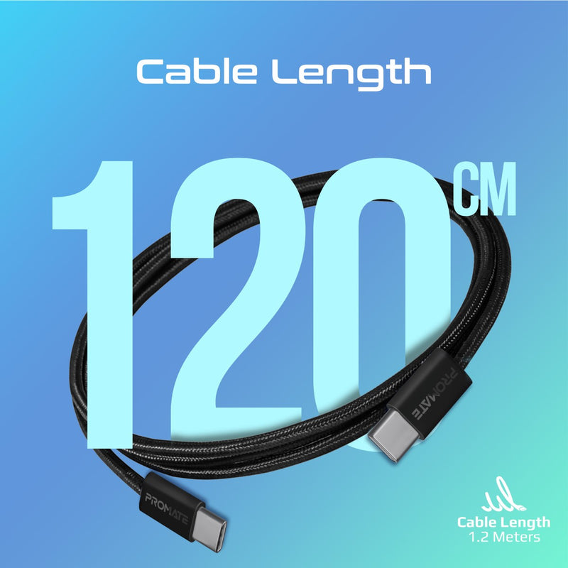 Promate EcoLine CC120 60W Braided USB C Cable