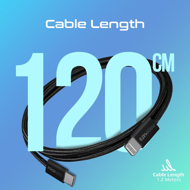 Promate EcoLine Ci120 27W Braided Lightning Cable