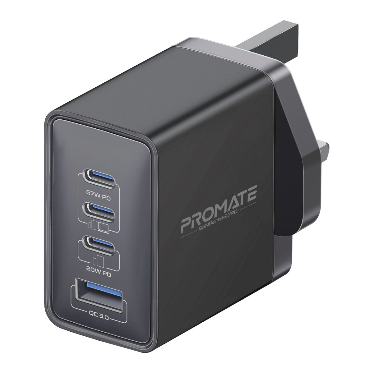 Promate GaNPort4 67PD 67W GaN charger