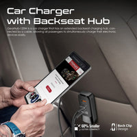 Promate GearHub-120W 120W 4-Port Car Charger with Backseat Charging Hub