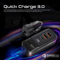 Promate GearHub-120W 120W 4-Port Car Charger with Backseat Charging Hub