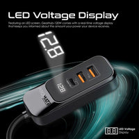 Promate GearHub-120W 120W 4-Port Car Charger with Backseat Charging Hub