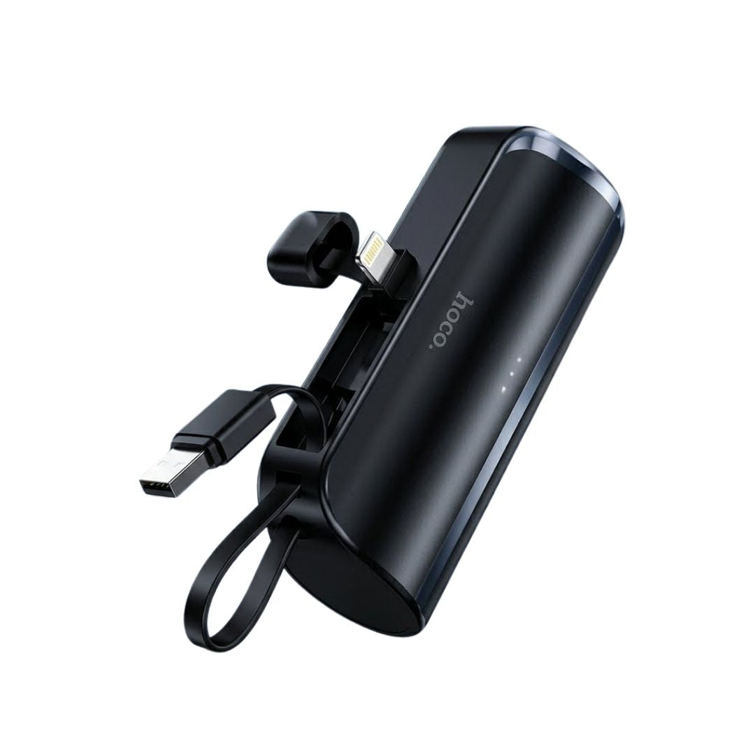Hoco DB53-L 5000mAh Pocket Power Bank with Built-in Type-C and Lightning Compatible