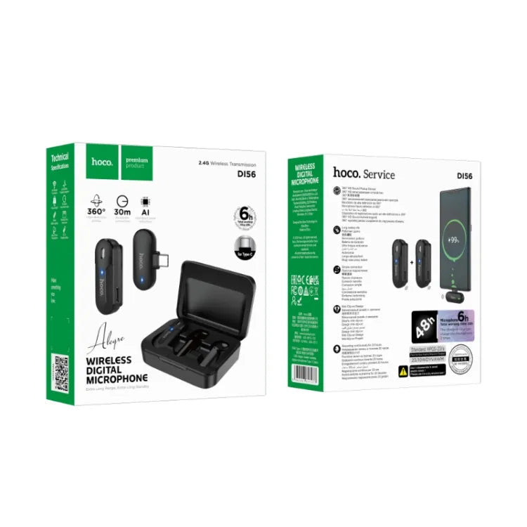 HOCO DI56 Alegre Lavalier Wireless Digital Microphone Type-C