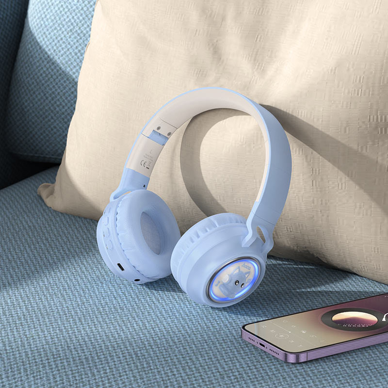 HOCO W50 Cute Fun Wireless & Wired RGB Headphones