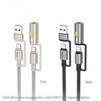 HOCO U138 All-in-One USB-C to C Charging Cable with Cigarette Lighter