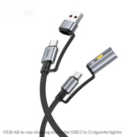 HOCO U138 All-in-One USB-C to C Charging Cable with Cigarette Lighter