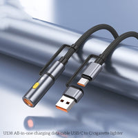 HOCO U138 All-in-One USB-C to C Charging Cable with Cigarette Lighter