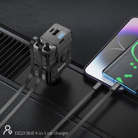 HOCO DZ23 Skill 4-in-1 Retractable Car Charger