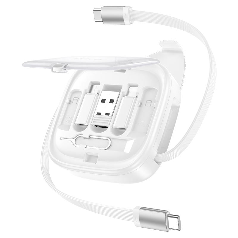 HOCO U140 Retractable 3-in-1 Cable Set With Storage Box
