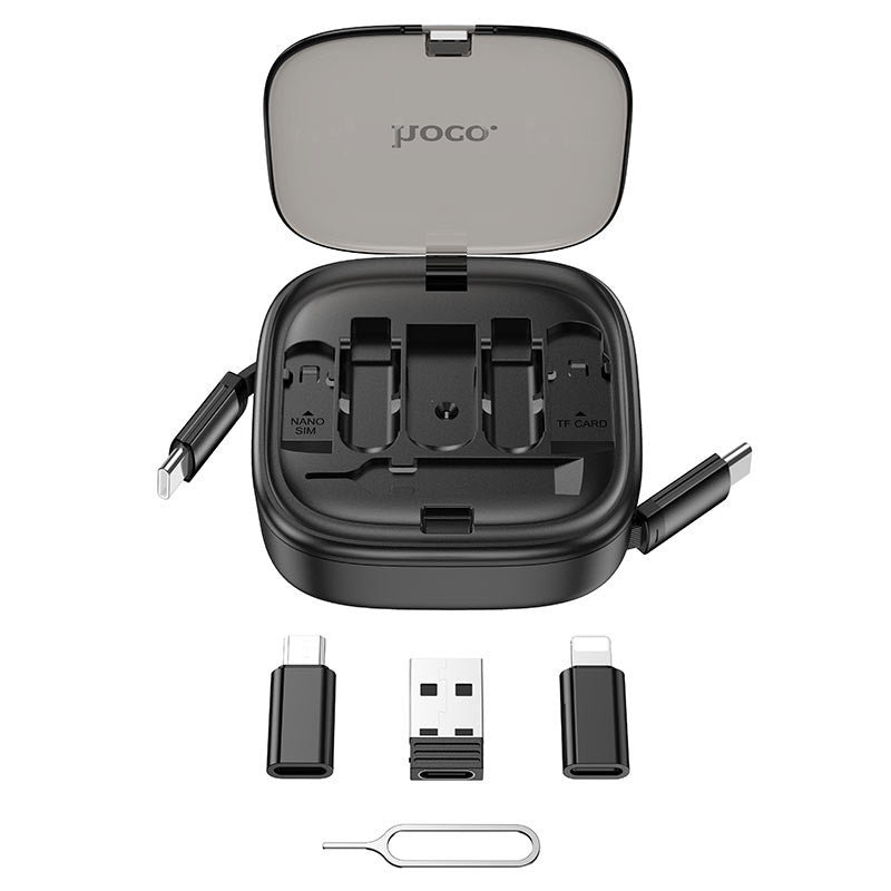 HOCO U140 Retractable 3-in-1 Cable Set With Storage Box