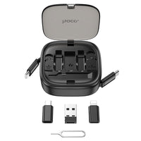 HOCO U140 Retractable 3-in-1 Cable Set With Storage Box