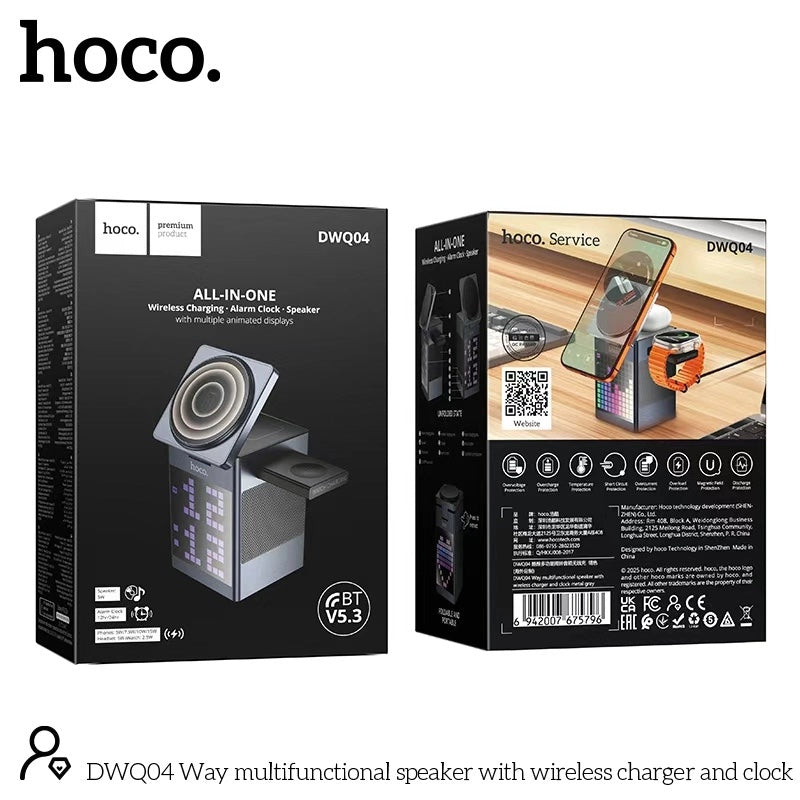 HOCO DWQ04 3-in-1 Wireless Charging Station Speaker