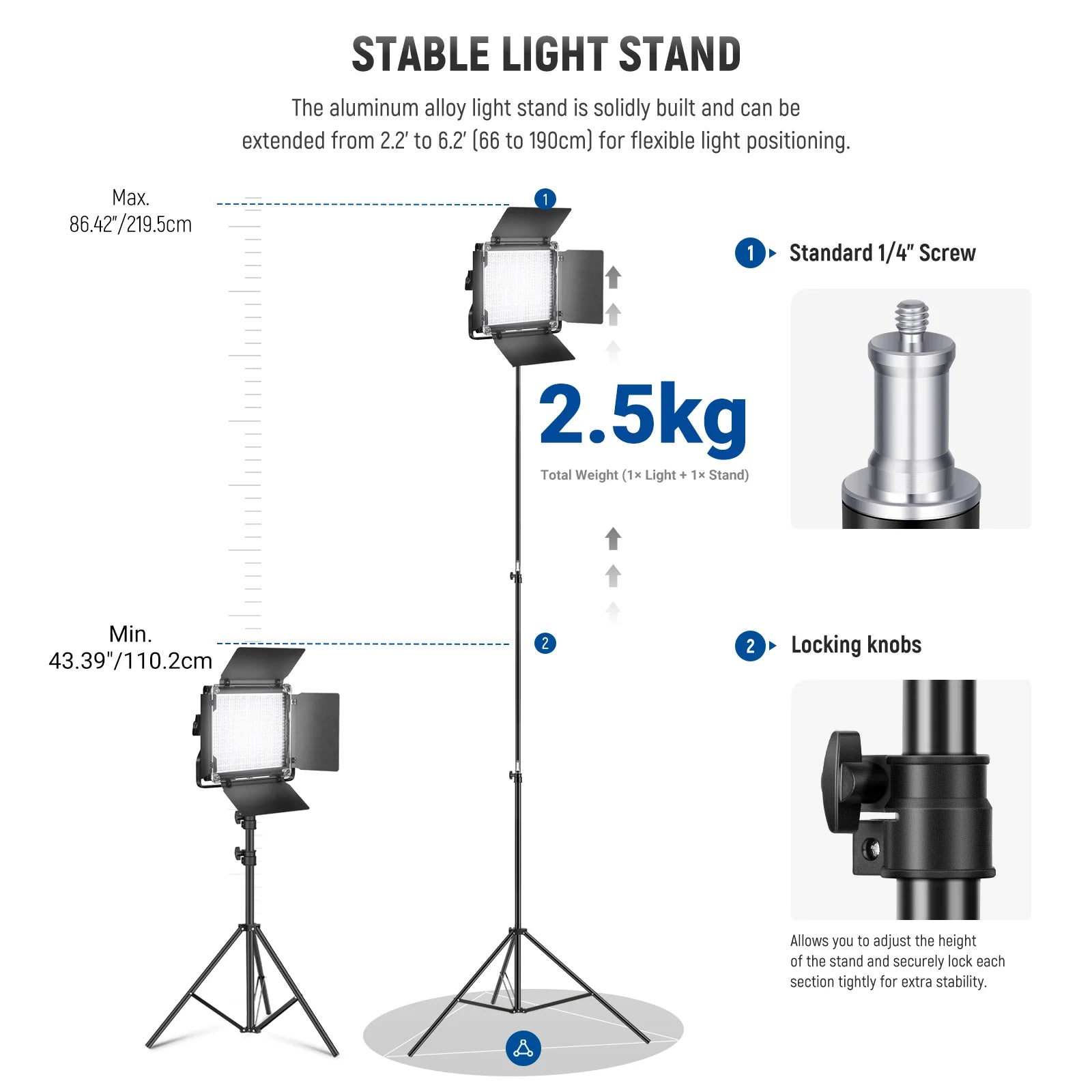 Neewer NL660 Bi-Color 660 LED Video Light and Stand Kit