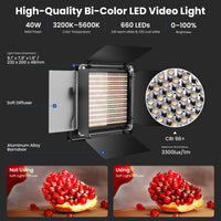 Neewer NL660 Bi-Color 660 LED Video Light and Stand Kit