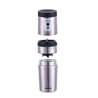 LePresso Portable Mug Burr Grinder Coffee Maker -Silver