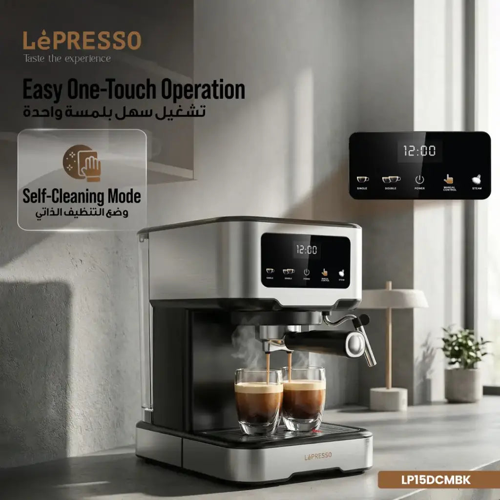 LePresso Dual Drip Barista Espresso Machine with Touch Display & Milk Steamer