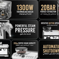 LePresso Espresso Machine with Conical Grinder & Steamer