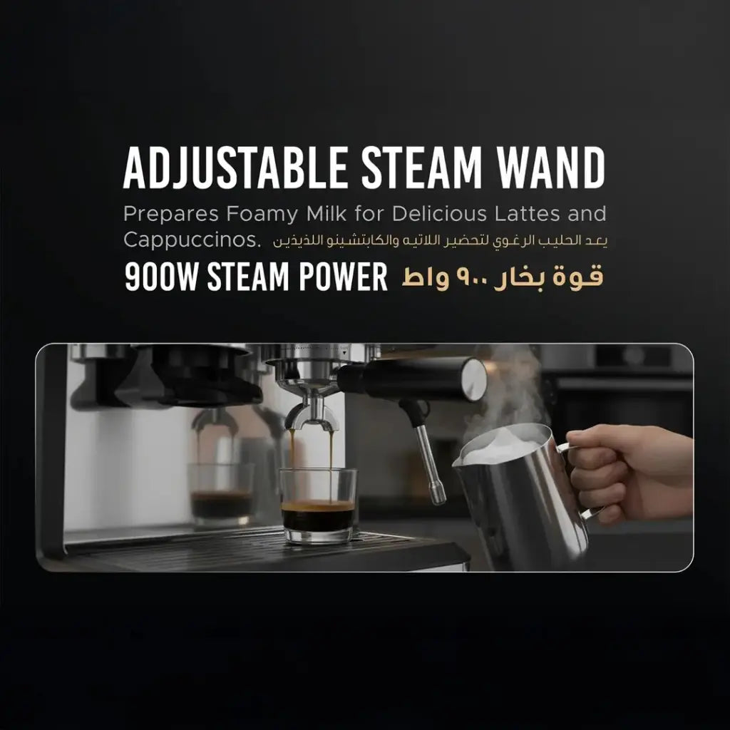 LePresso Espresso Machine with Conical Grinder & Steamer