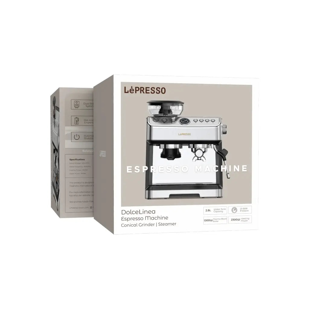 LePresso Espresso Machine with Conical Grinder & Steamer