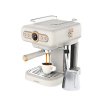 LePresso Retro Espresso Machine with Boiler Gauge & Milk Steamer