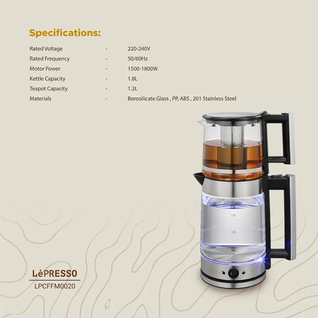 LePresso Thermobrew Turkish Tea Glass Kettle LP020