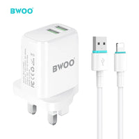 BWOO CDA62 12W Dual USB Wall Charging Kit
