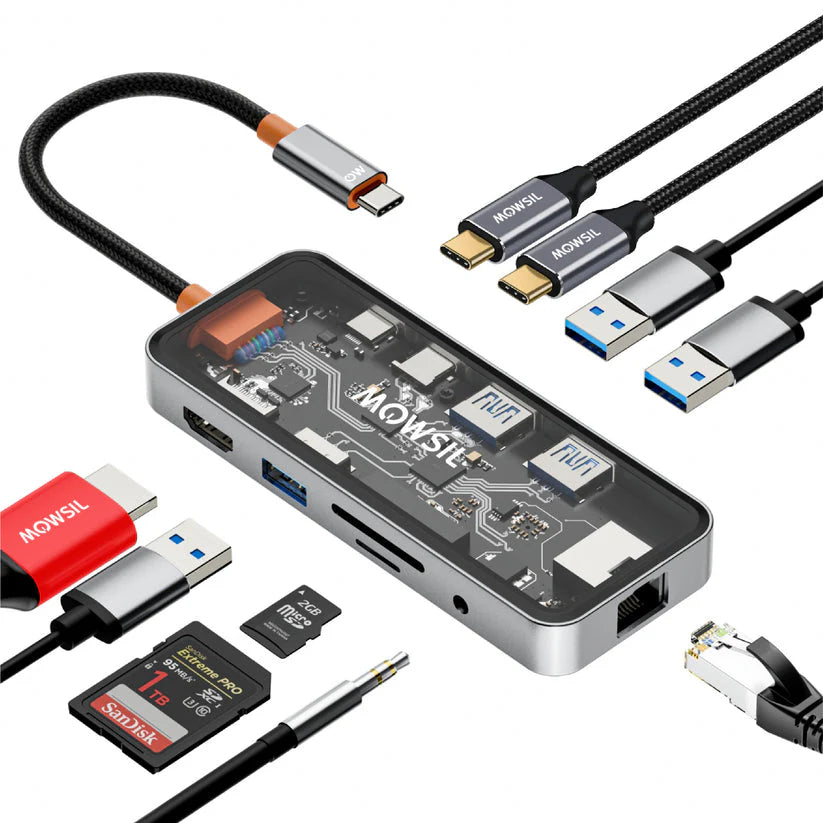 Mowsil MOCHB10 10-In-1 USB-C Hub Docking Station